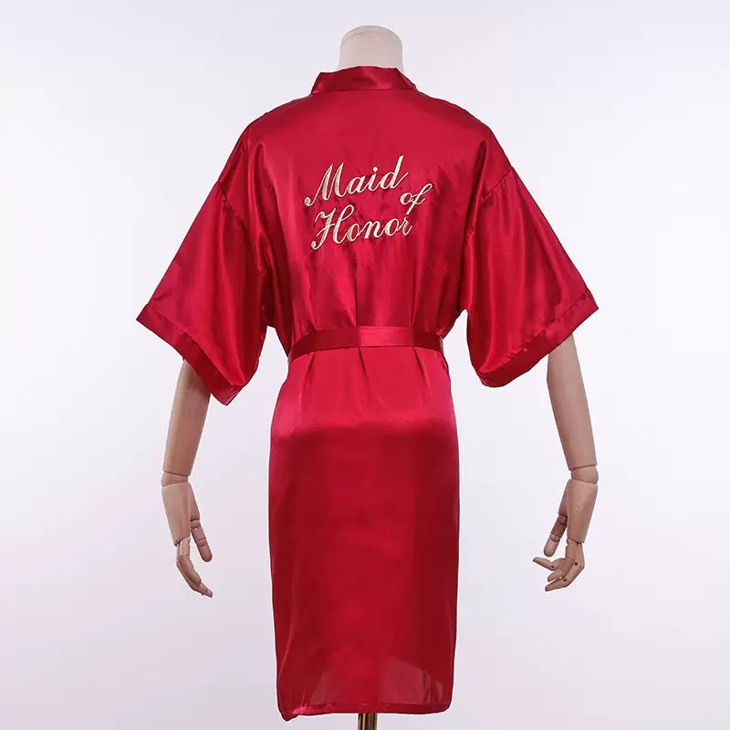 Bride Satin Robe – Bridal Getting Ready Dressing Gown