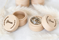 Rustic Natural Wood Wedding Ring Box | Engraved Bride & Groom Ceremony Keepsake