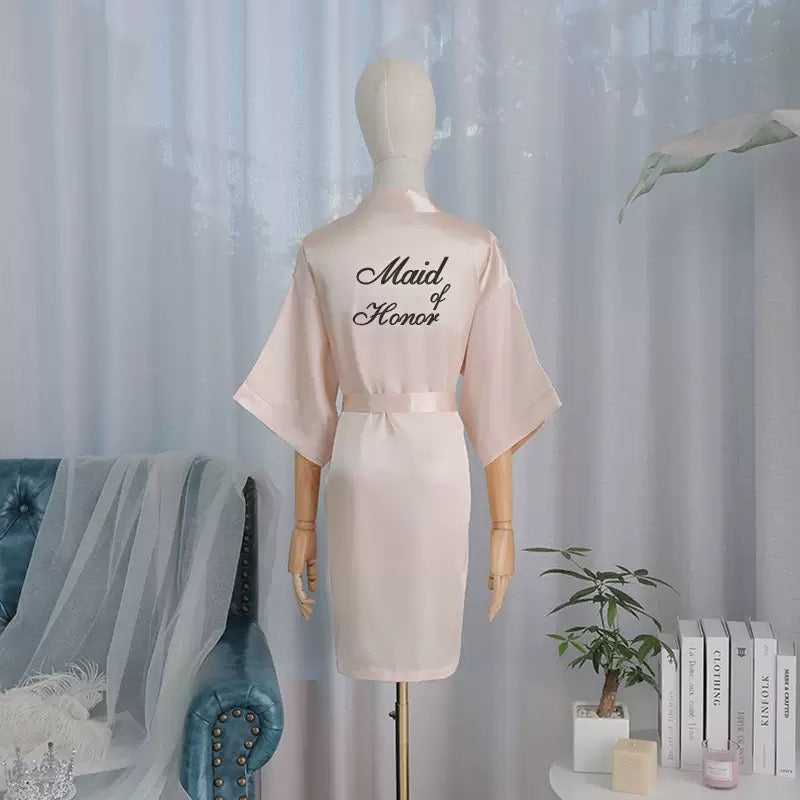 Bride Satin Robe – Bridal Getting Ready Dressing Gown