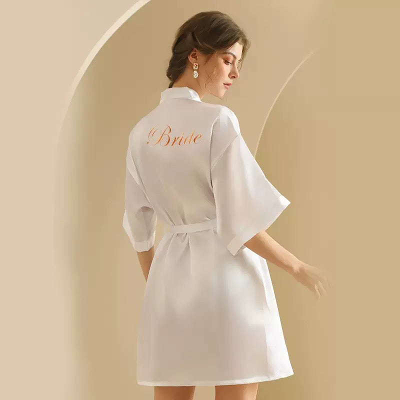 Bride Satin Robe – Bridal Getting Ready Dressing Gown