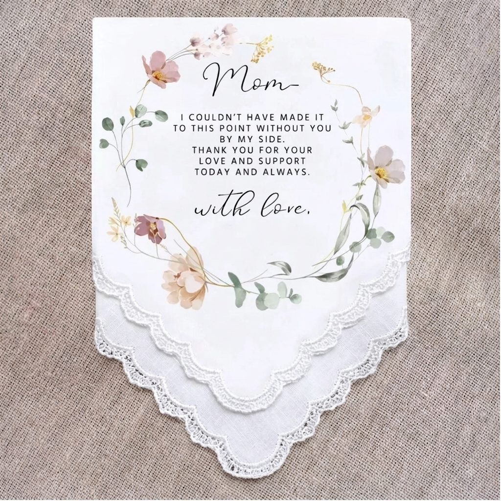 Happy handkerchiefs for the bride and groom's parents