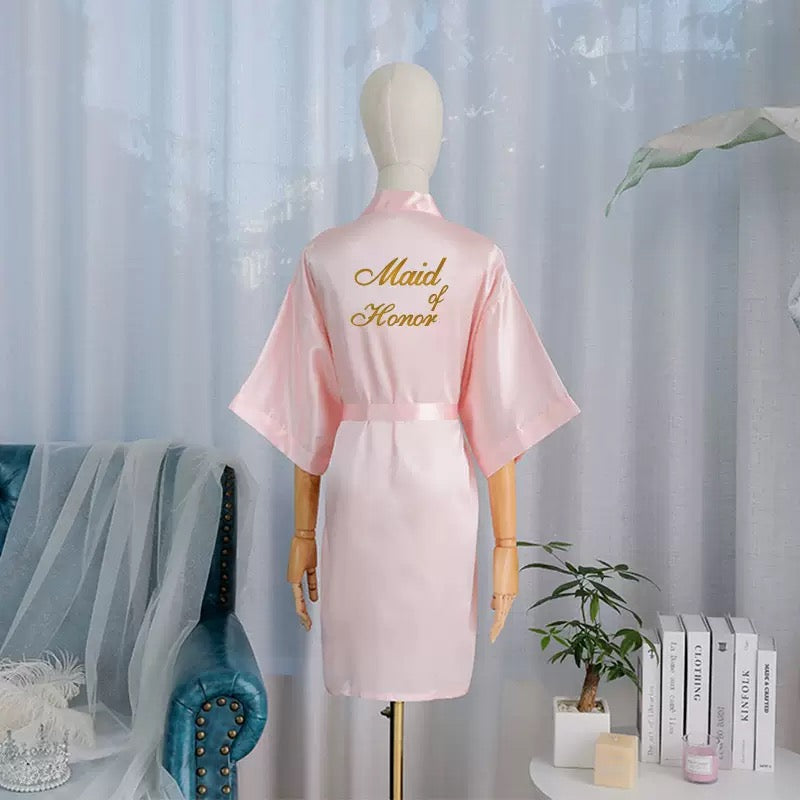 Bride Satin Robe – Bridal Getting Ready Dressing Gown