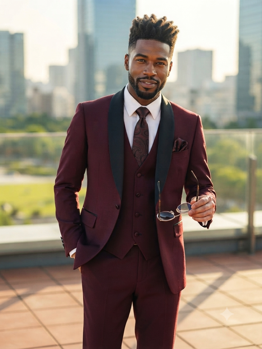 Men's slim tuxedo three-piece set