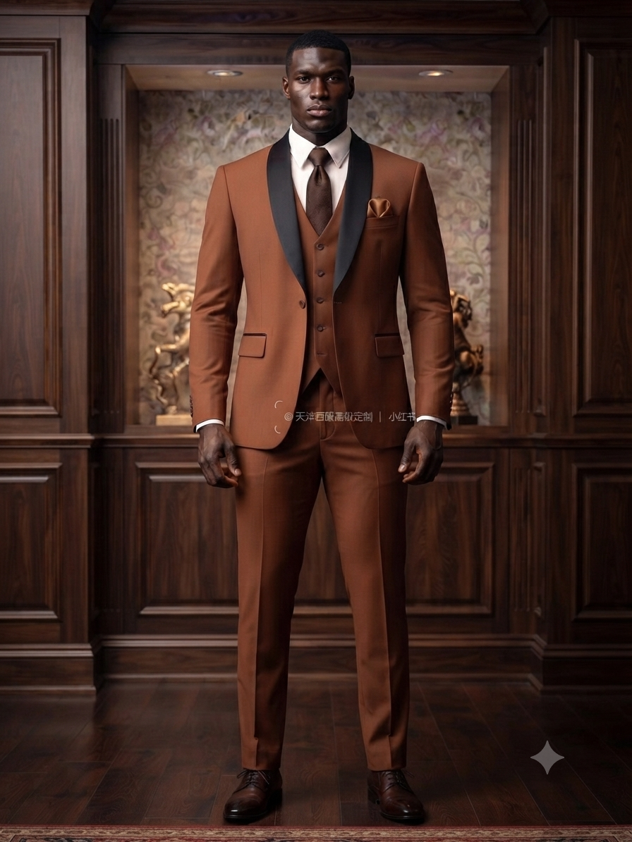 Men's slim tuxedo three-piece set