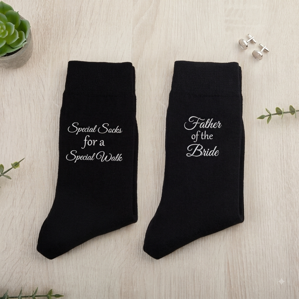Bridal father's customized gift socks: elegant, comfortable and classic
