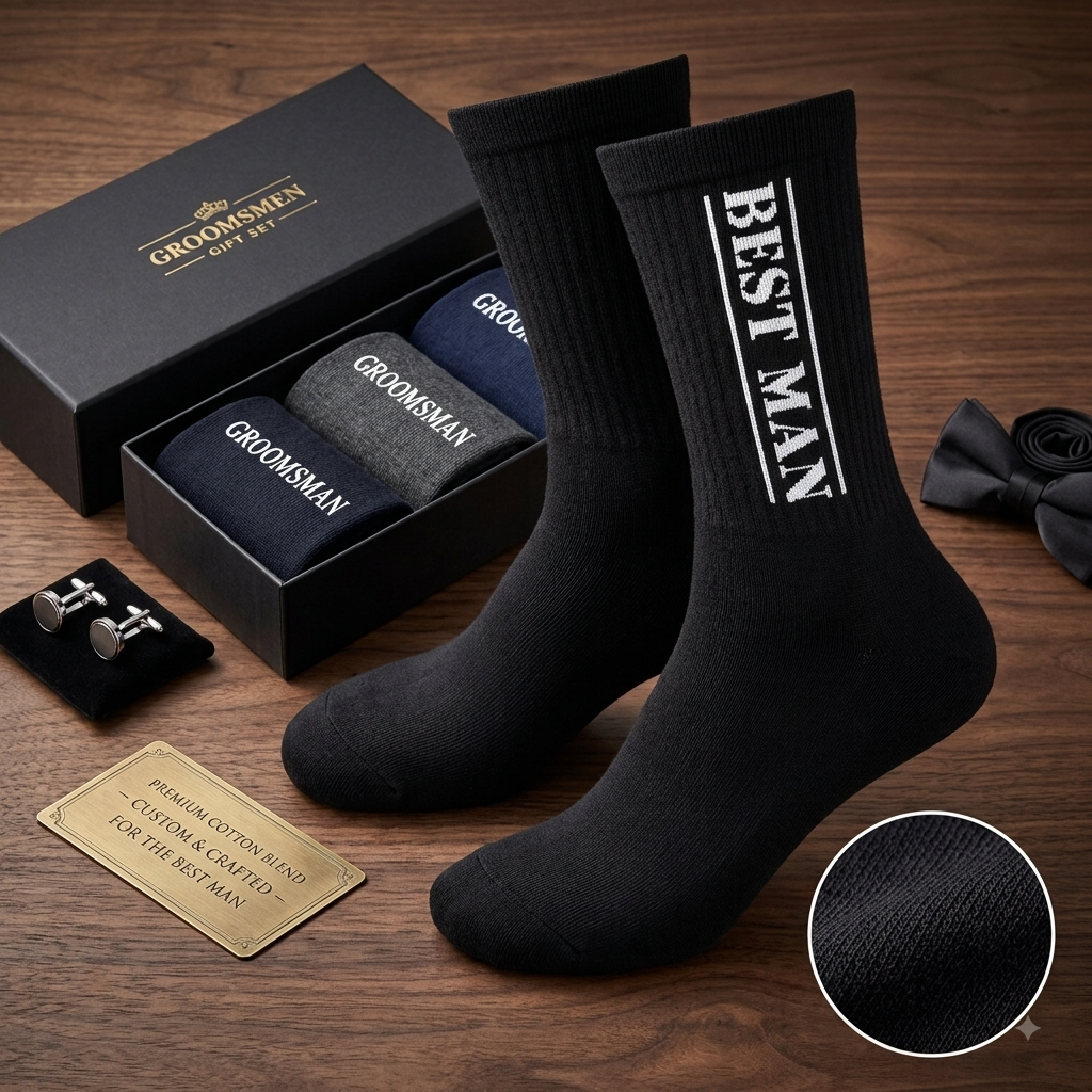 Personalized Wedding Socks for Men – Groom, Best Man & Groomsman Gifts
