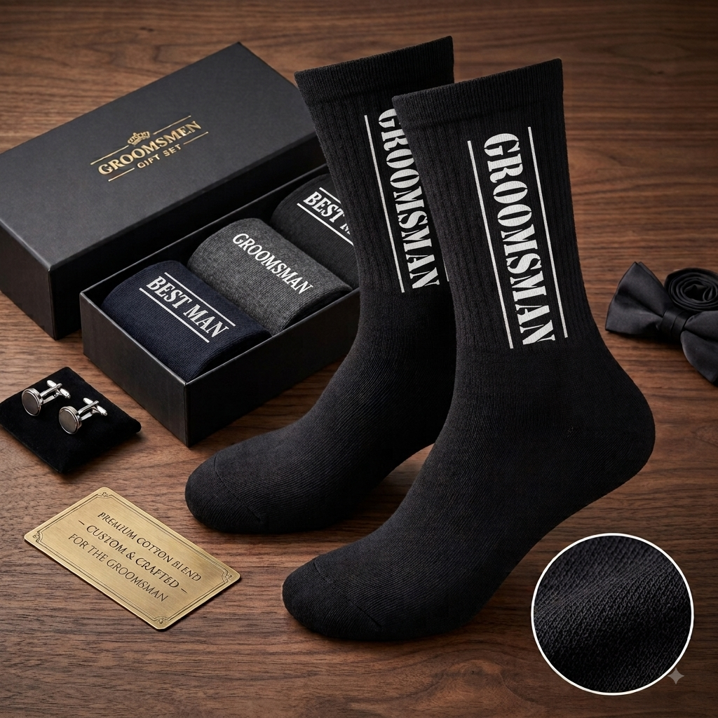 Personalized Wedding Socks for Men – Groom, Best Man & Groomsman Gifts