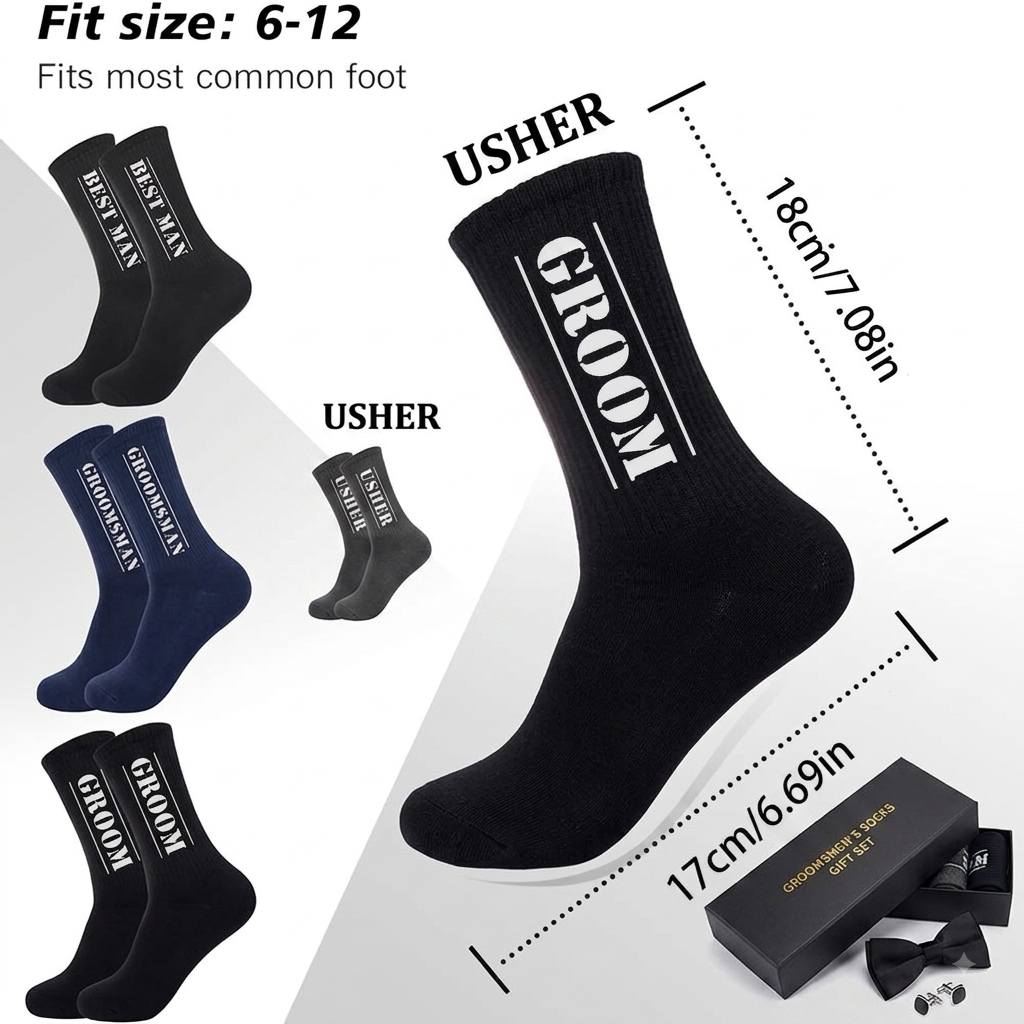 Personalized Wedding Socks for Men – Groom, Best Man & Groomsman Gifts