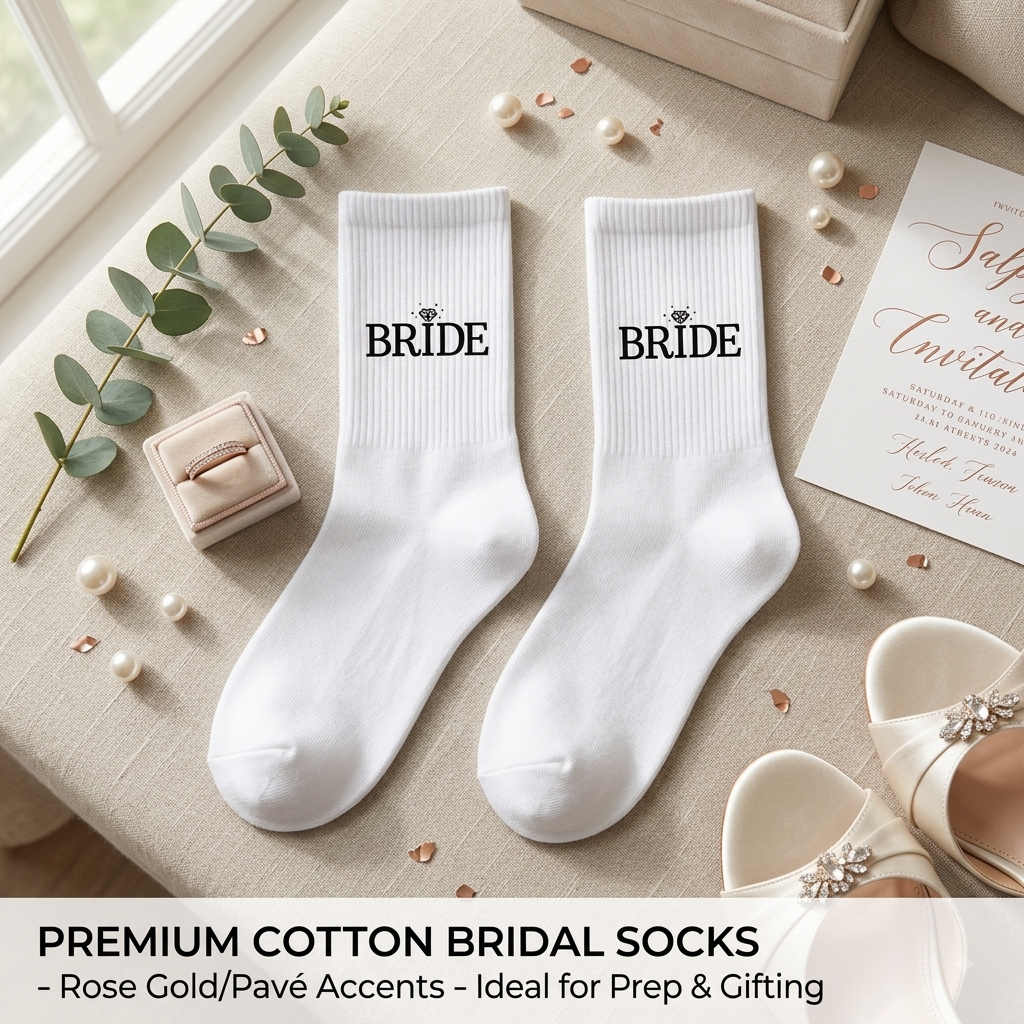 Bride's wedding white socks - create the perfect bridal day