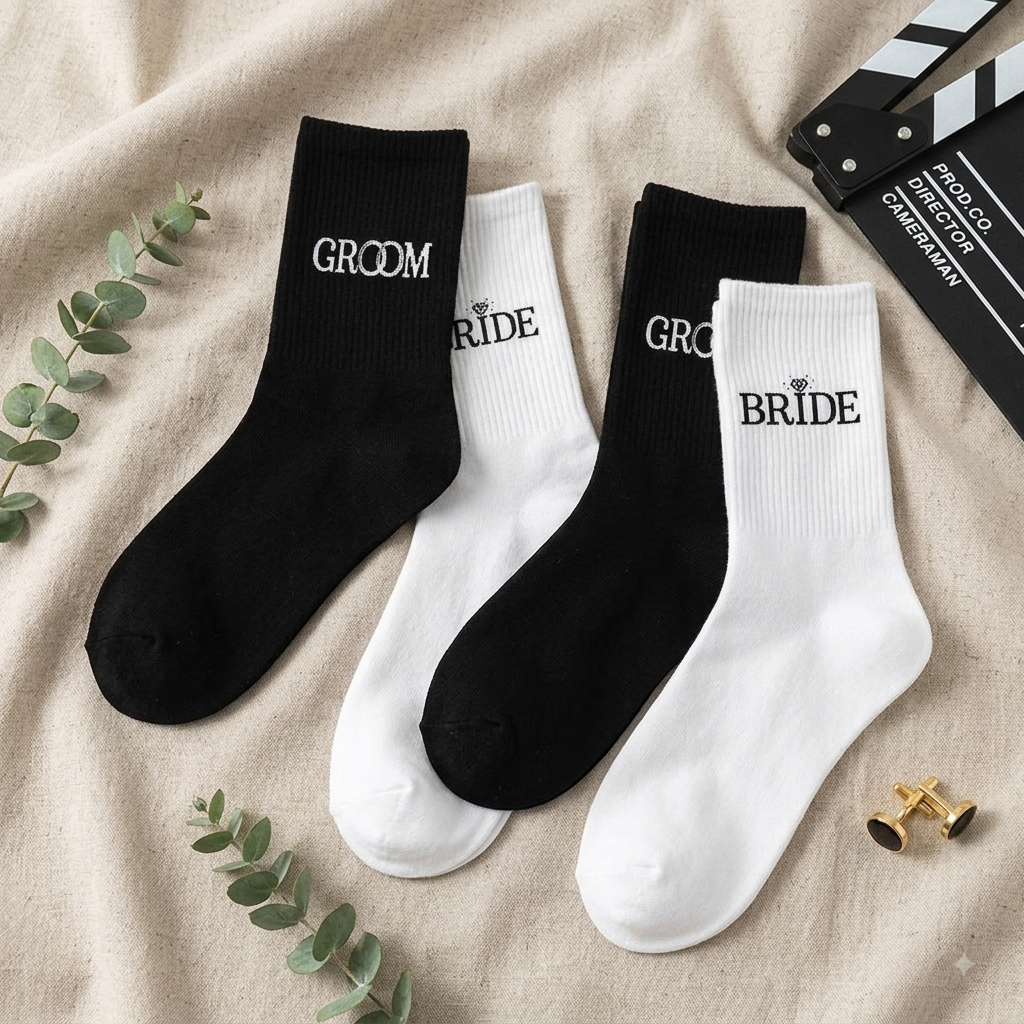 Bride's wedding white socks - create the perfect bridal day