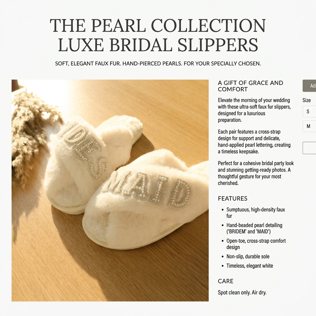 The Pearl Collection Luxe Bridesmaid Slippers