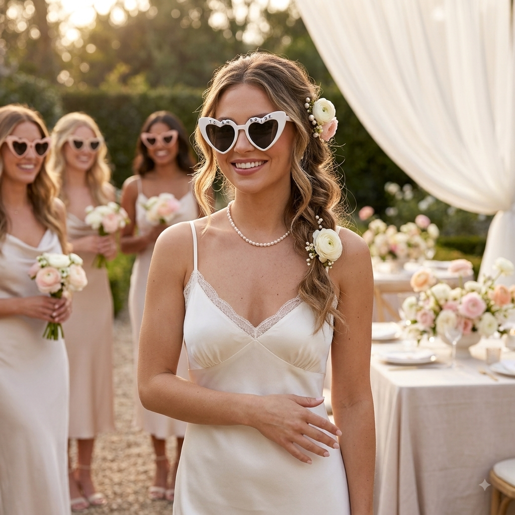 Retro Heart "Team Bride" Sunglasses – Bridal Party & Bachelorette Favors