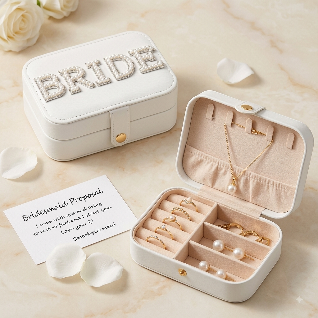 The Bridal Keepsake Jewelry Case — Handcrafted Pearl & Velvet Organizer