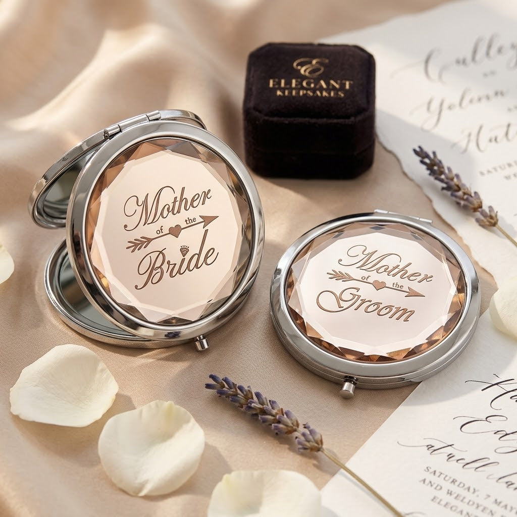 other of the Bride & Groom Compact Mirror – Rose Gold