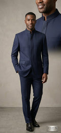 Midnight Navy Nehru Suit Set | Luxury Evening & Wedding Tuxedo