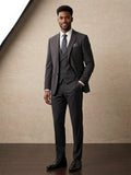 Men's Charcoal Grey 3-Piece Slim Fit Suit