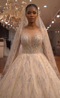 Luxury Long Sleeve Ball Gown Wedding Dress