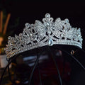 Silver Floral Crystal Bridal Crown
