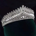 Silver Marquise Crystal Crown