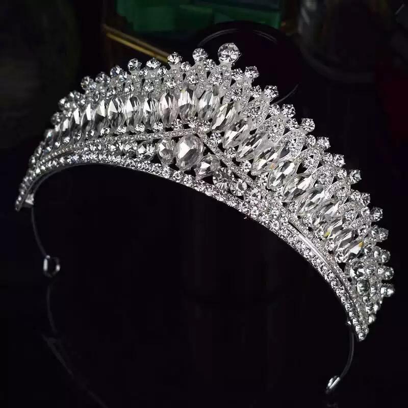 Silver Marquise Crystal Crown