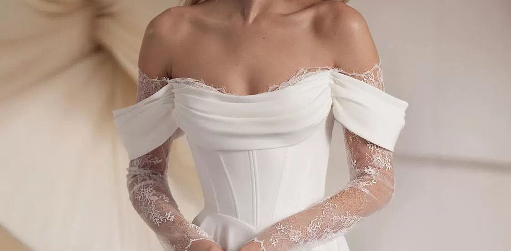 Ivory Bloom Off Shoulder Bridal Gown - Only Love Bridal Store