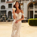 Off-Shoulder Lace Mermaid Wedding Gown - Only Love Bridal Store