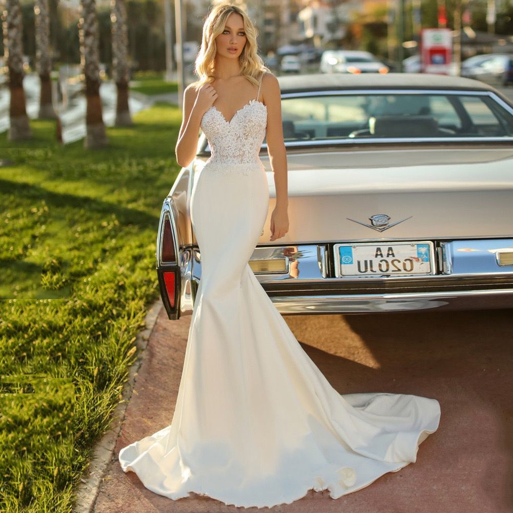 Lace Bodice Mermaid Wedding Gown - Only Love Bridal Store