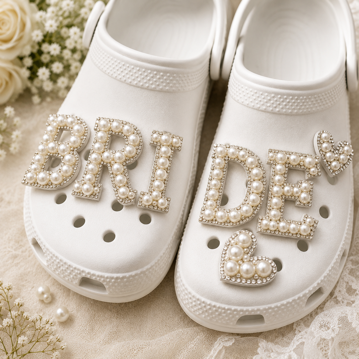 Bride Pearl Clog Slippers – Bridal Wedding Sandals