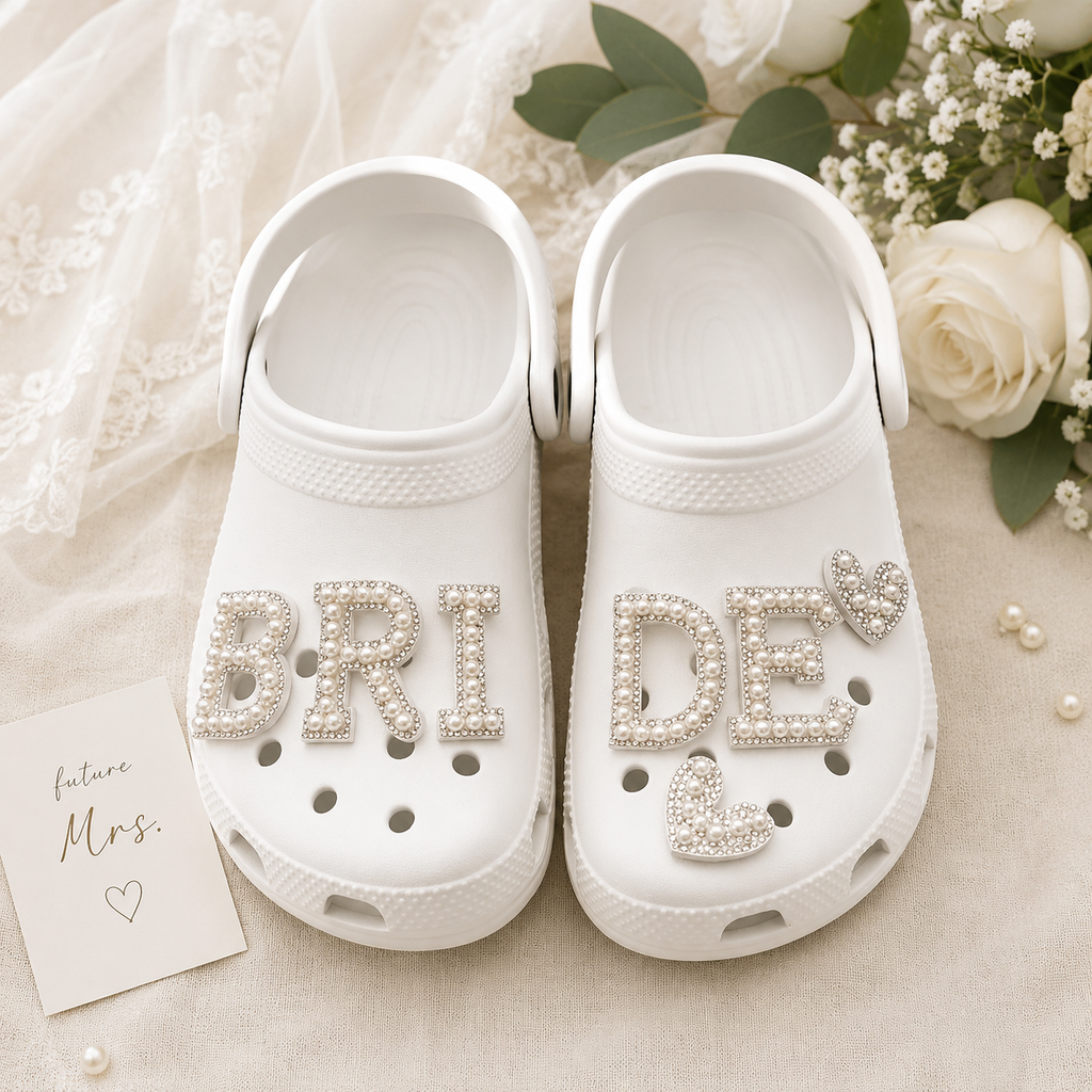 Bride Pearl Clog Slippers – Bridal Wedding Sandals