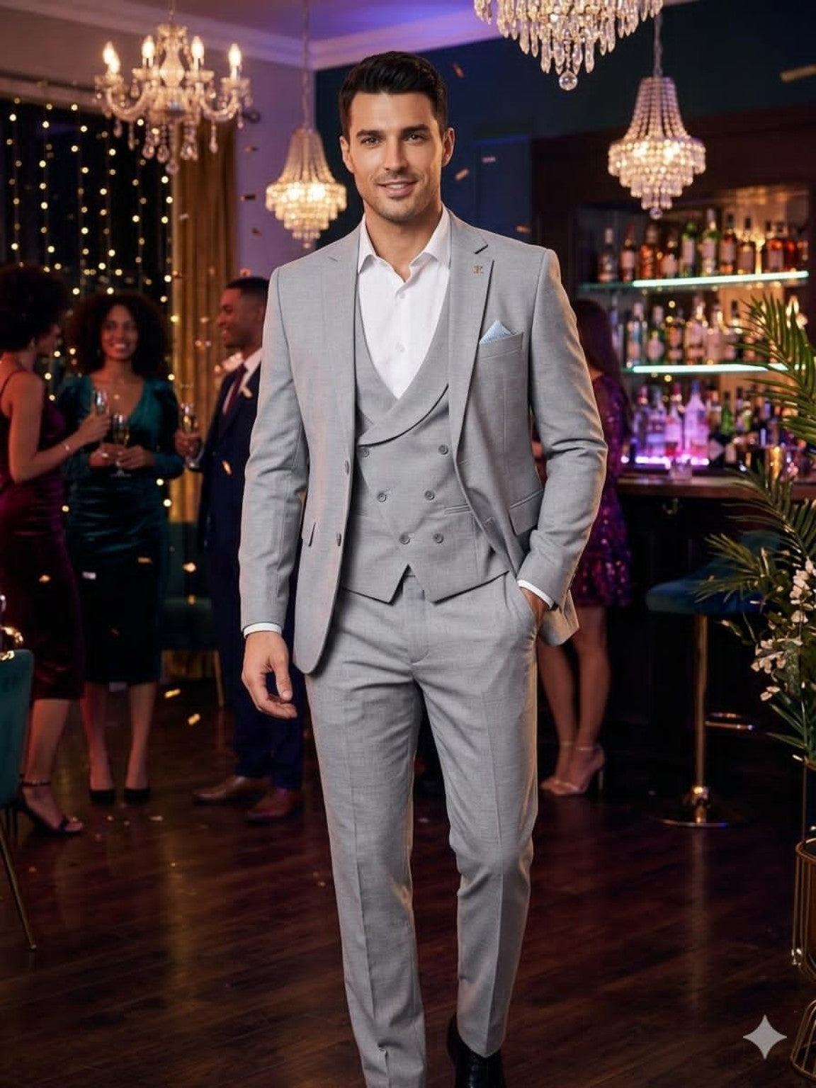 Light Grey Men’s 3-Piece Suit