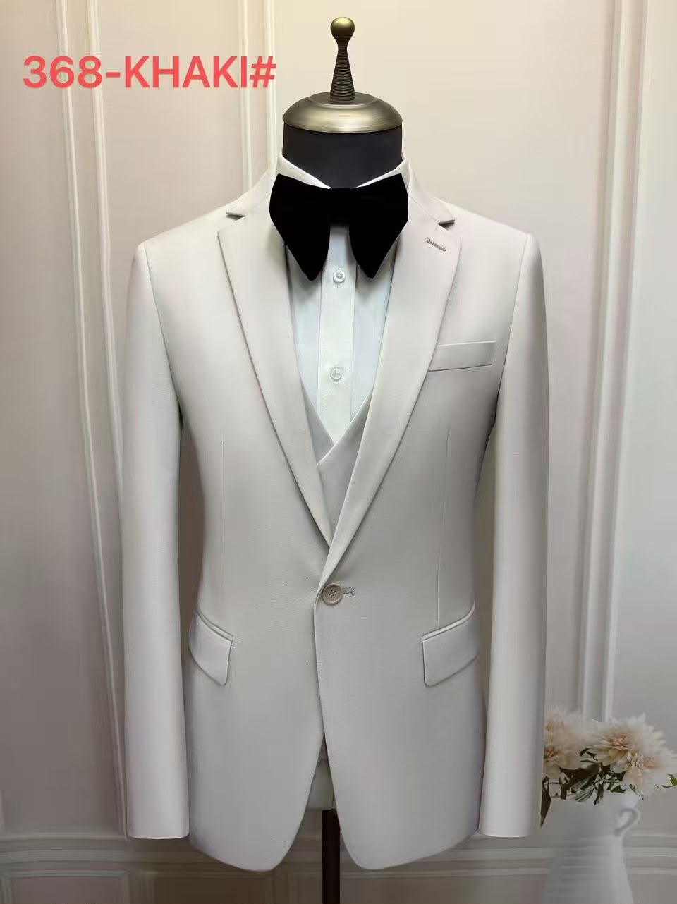 Khaki Slim Fit 3-Piece Men's Suit