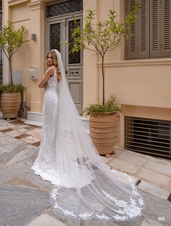 Illusion Lace Fit-and-Flare Wedding Gown - Only Love Bridal Store