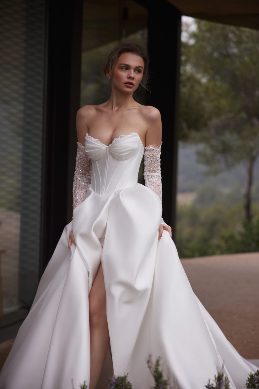 Off-Shoulder A-Line Wedding Dress - Only Love Bridal Store